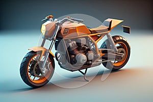 Miniature Classic Motocycle in 3D Render