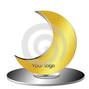 Miniature company logo placed on table or as decoration.