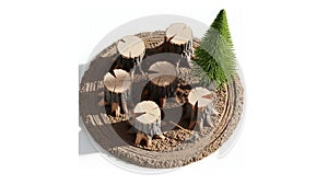 Miniature Deforestation Model Illustration