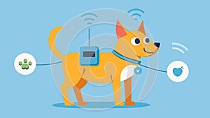 A miniature device that clips onto your pets fur tracking their daily activity and alerting you if they need more photo