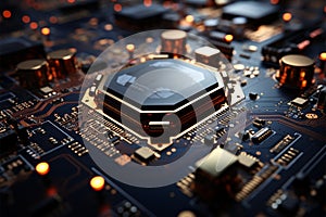 Miniature electronic components interconnect on the surface of the circuit board