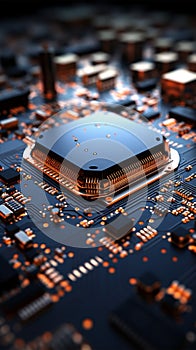 Miniature electronic components interconnect on the surface of the circuit board