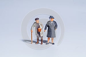 Miniature figure concept of senior peoples