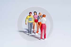Miniature figure concept of teenager activity