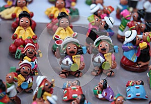 Miniature figures of Bolivian people