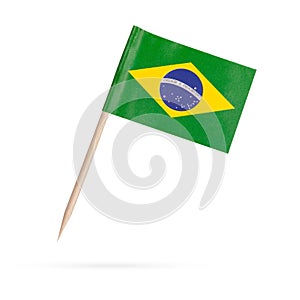 Miniature Flag Brasil. Isolated on white background