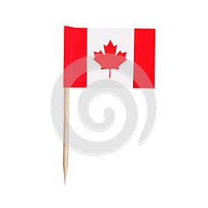 Miniature Flag Canada. Isolated toothpick flag from Canada on white background