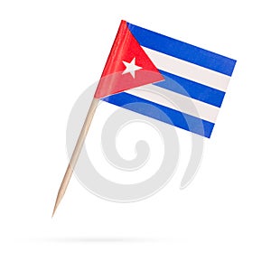 Miniature Flag Cuba. Isolated on white background