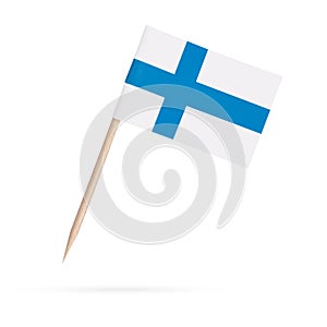 Miniature Flag Finland. Isolated on white background