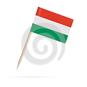 Miniature Flag Hungary. Isolated on white background