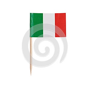 Miniature Flag Italy. Isolated on white background