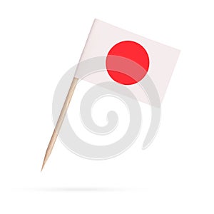Miniature Flag Japan. Isolated on white background