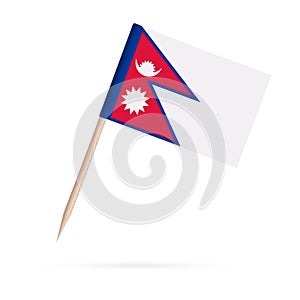 Miniature Flag Nepal. Isolated toothpick flag of Nepal on white background