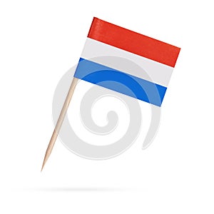 Miniature Flag Netherlands. Isolated flag from Holland on white background