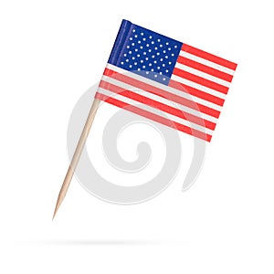 Miniature Flag USA. Isolated on white background