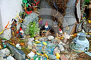 Miniature gnome village and gnomes