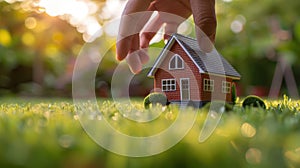 The miniature house in hand.AI generated image