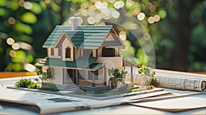 The miniature house model. AI generated