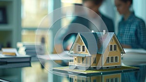 The miniature house model. AI generated