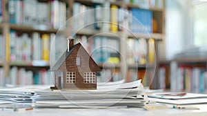 The miniature house on papers.AI generated image