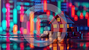 A Model House on Coins.AI generated image