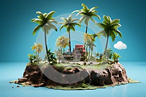 Miniature island boasts a pair of elegant palm tree sentinels