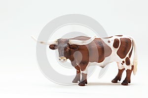 Miniature Longhorn Bull model realistic plastic toy bull