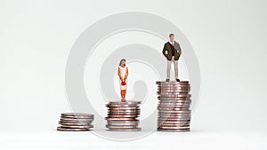 The concept of the gender pay gap. photo