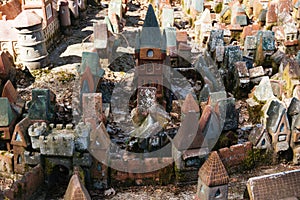 Miniature medieval stone village photo
