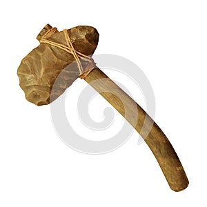 A miniature model of prehistoric stone ax. Subject, isolated