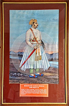 Miniature painting of Maharana Karan Singhji 1620-1628 AD