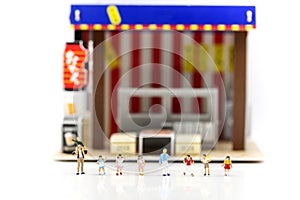 Miniature people : Children and student with Cafe, restaurant, i