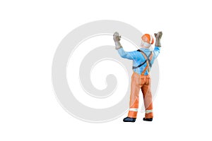 Miniature people engineer and worker occupation