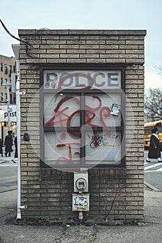 Miniature police station in South Williamsburg, Brooklyn, New York City photo