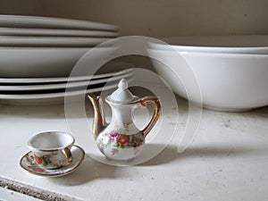 Miniature Porcelain Tea Set.