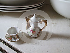 Miniature Porcelain Tea Set.