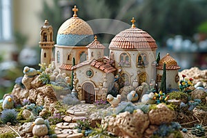 miniature religious easter city scene