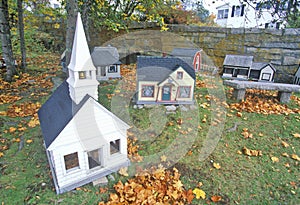 Miniature replica of New England town in Autumn, Stonington, ME photo