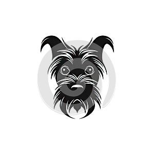 Miniature Schnauzer Icon, Dog Black Silhouette, Puppy Pictogram, Pet Outline, Schnauzer Symbol Isolated