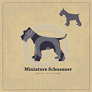 Miniature Schnauzer silhouette vintage poster