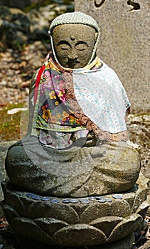 Miniature Sitting Buddha Statue inside Okunoin Cemetery