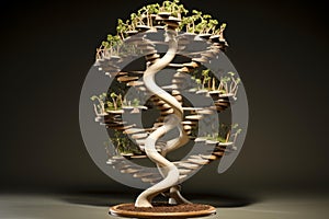 Miniature spiral forest bonsai tree