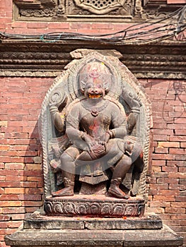 Miniature stone relief, sculpture of Shiva the destroyer at Patan temple Lalitpur photo