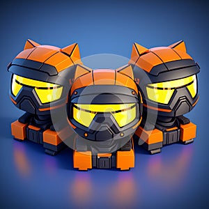 A miniature toy of an adorable and rugged cats wearing a helmet and special forces armor. AI generated