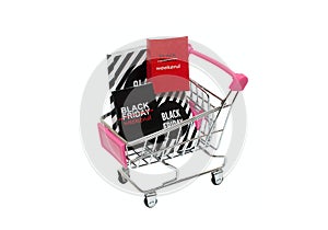 Miniature trolleys with black friday packages