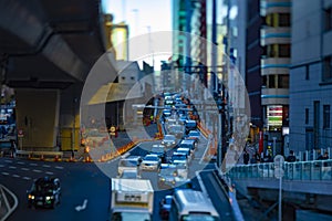 A miniature urban city street in Shibuya Tokyo daytime tiltshift photo