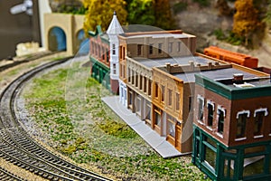 Miniature Urban Street and Model Train Set - Craftsmanship Detail