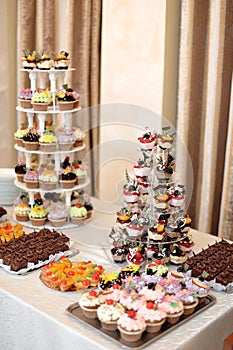 Miniature wedding cakes