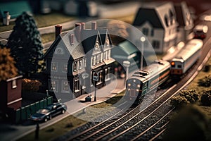Miniature world display model train set