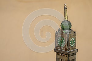 miniature of the world\'s tallest clock tower or zam-zam tower or Abraj Al-Bait building in Mecca